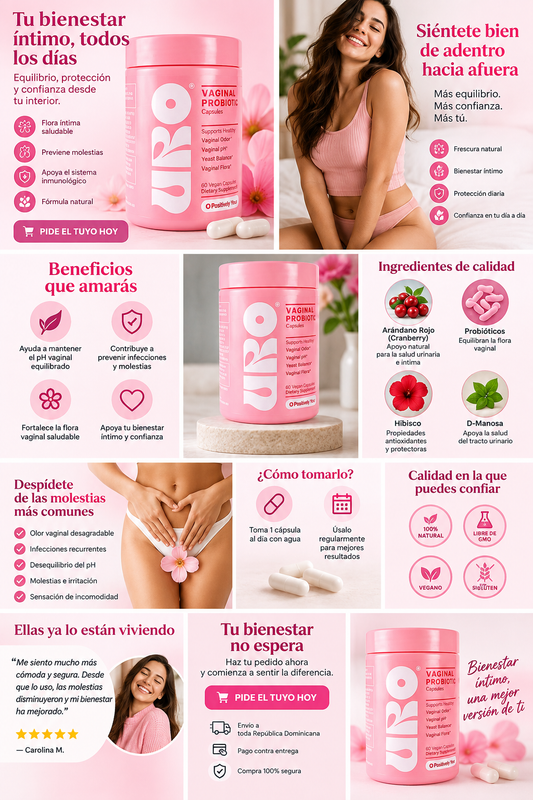 URO Probiótico Femenino – Equilibrio, Frescura y Bienestar Íntimo Todos los Días